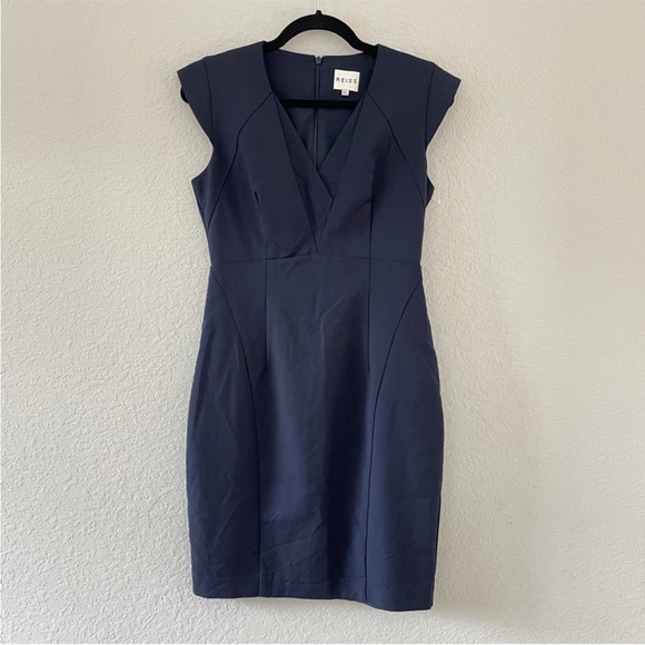 REISS Cap Sleeve Sheath Dress - Picture 2 of 8